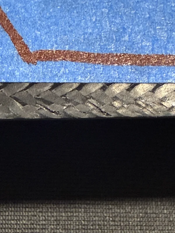 Carbon-fiber blade condition close-up